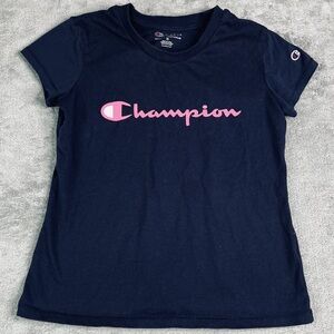 Champion Navy and Pink Short Sleeve Tee